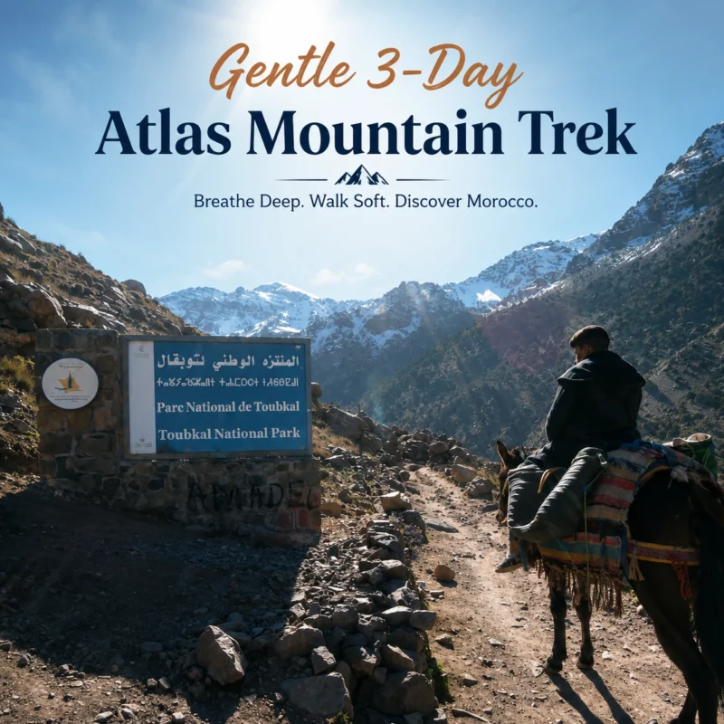 Gentle 3-Day Atlas Mountain Trek - Ouirgane, Azzaden Valley & Mule Ride Option