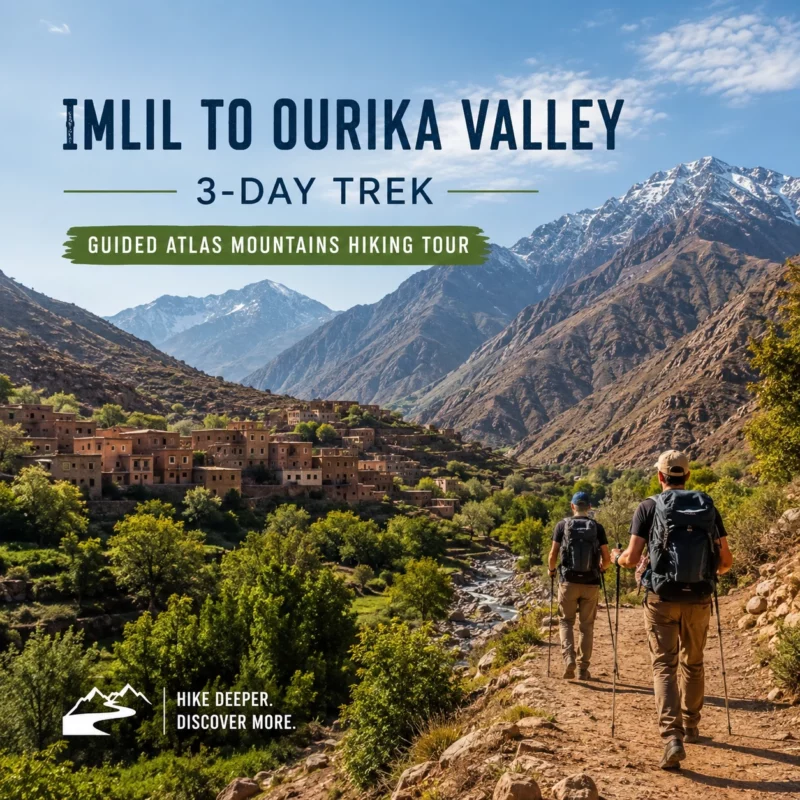Imlil to Ourika valley trek 3 days - Guided Atlas mountains hiking tour